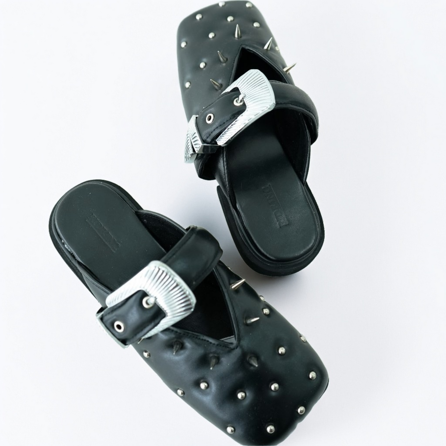 Gaye Studded Buckle Mules