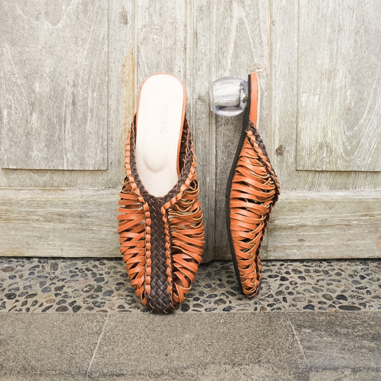 Freya Handwoven Mules Heels ( clear heels )