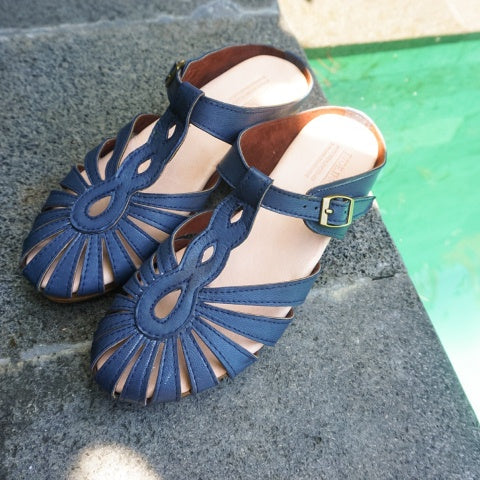 Jess Mules Wedges Navy